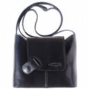 Patent shoulder bag with fold over flap closure and magnetic clasp