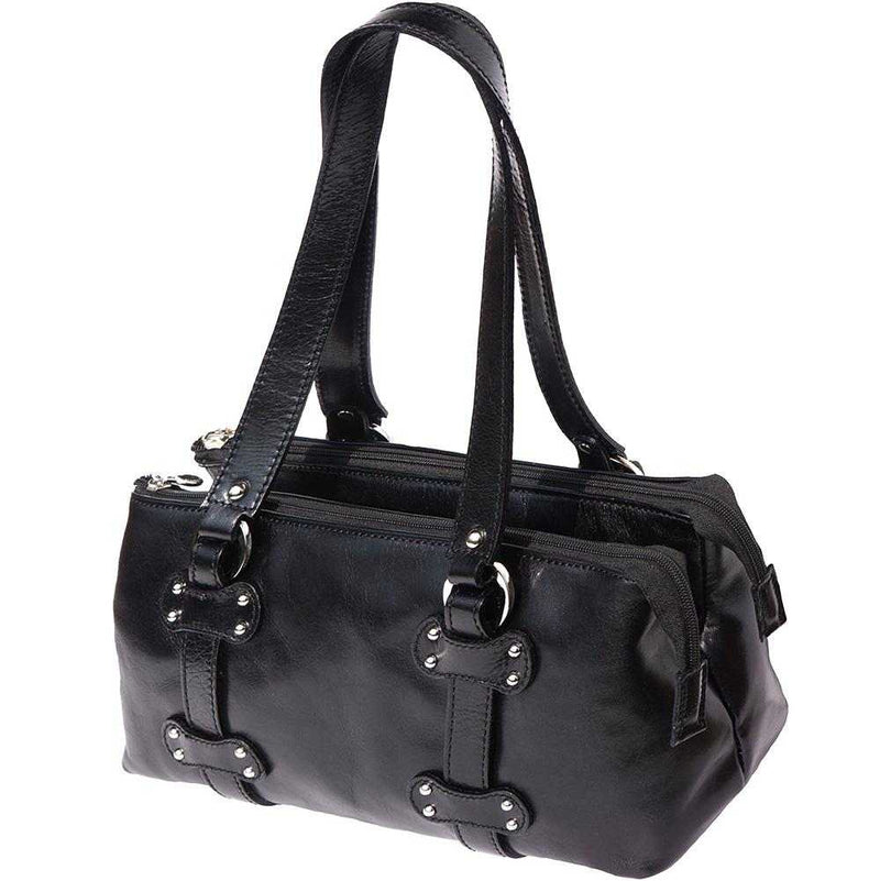 Lady genuine calf handbag with three compartments