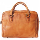 Unisex briefcase in genuine calf natural vintage leather