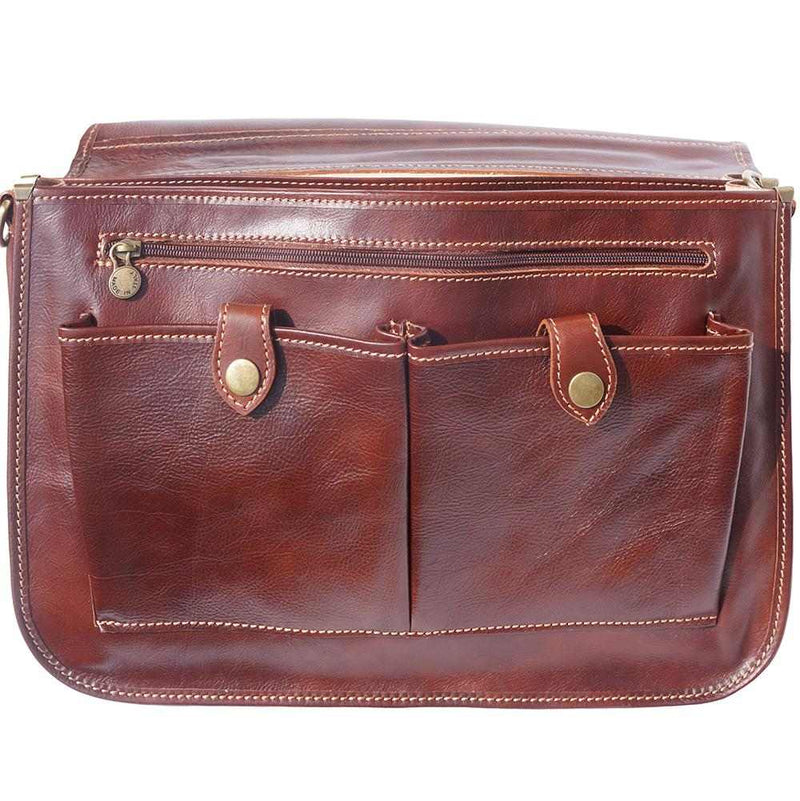 briefcase in two compartments with double pockets on the front