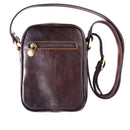 Small travel bag with shoulder strap in genuine cow leather